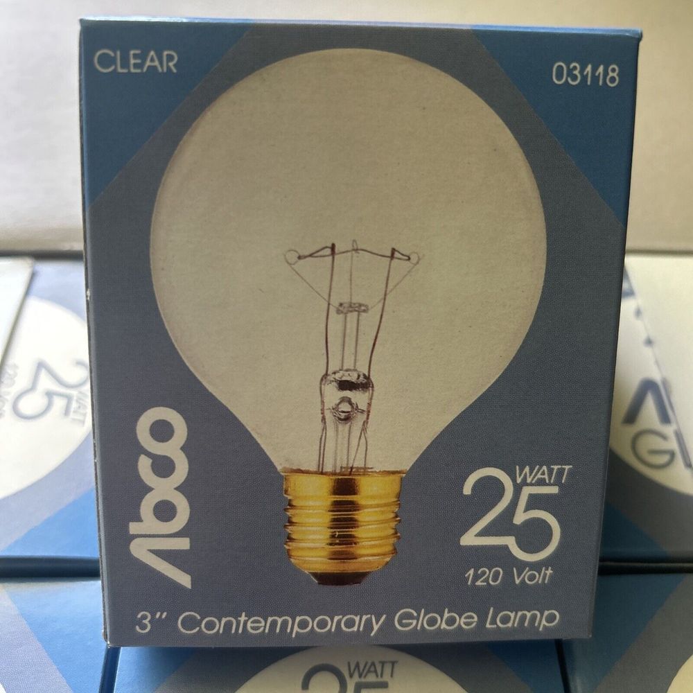 Lot Of‎ 6 Contemporary Globe Lamp 3" 25 Watt 120 V Light Bulb